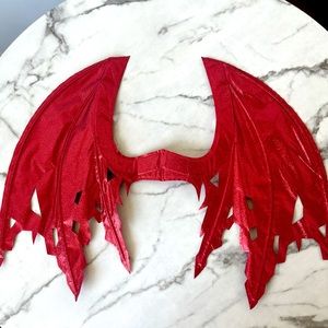 Red Devil wings with clear straps